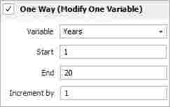 Blocksim sample - sensitivity analyzes page