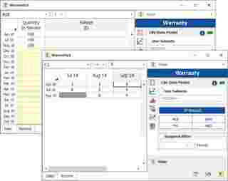 Warranty folio with data entered and calculation options selected