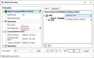 suporte blocksim Block Properties Window of Sub-mode CA