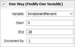 Blocksim sample - configuration of sensitivity analysis page