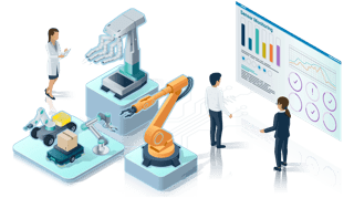 Illustration of a Robotic ecosystems sensor solution in isometric perspective