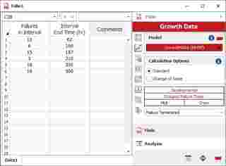 Weibull Article - Data set entered in the standard folio